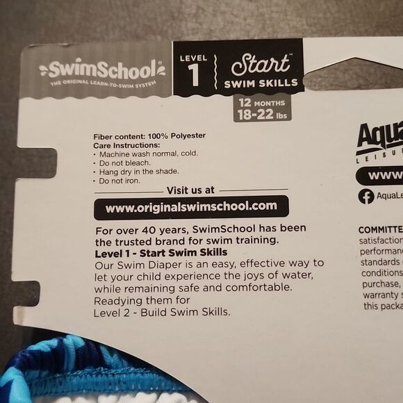 Swim School Reusable Swim diaper Blue Shark and Octopus Age 12m and up  18-22lb - Picture 10 of 11